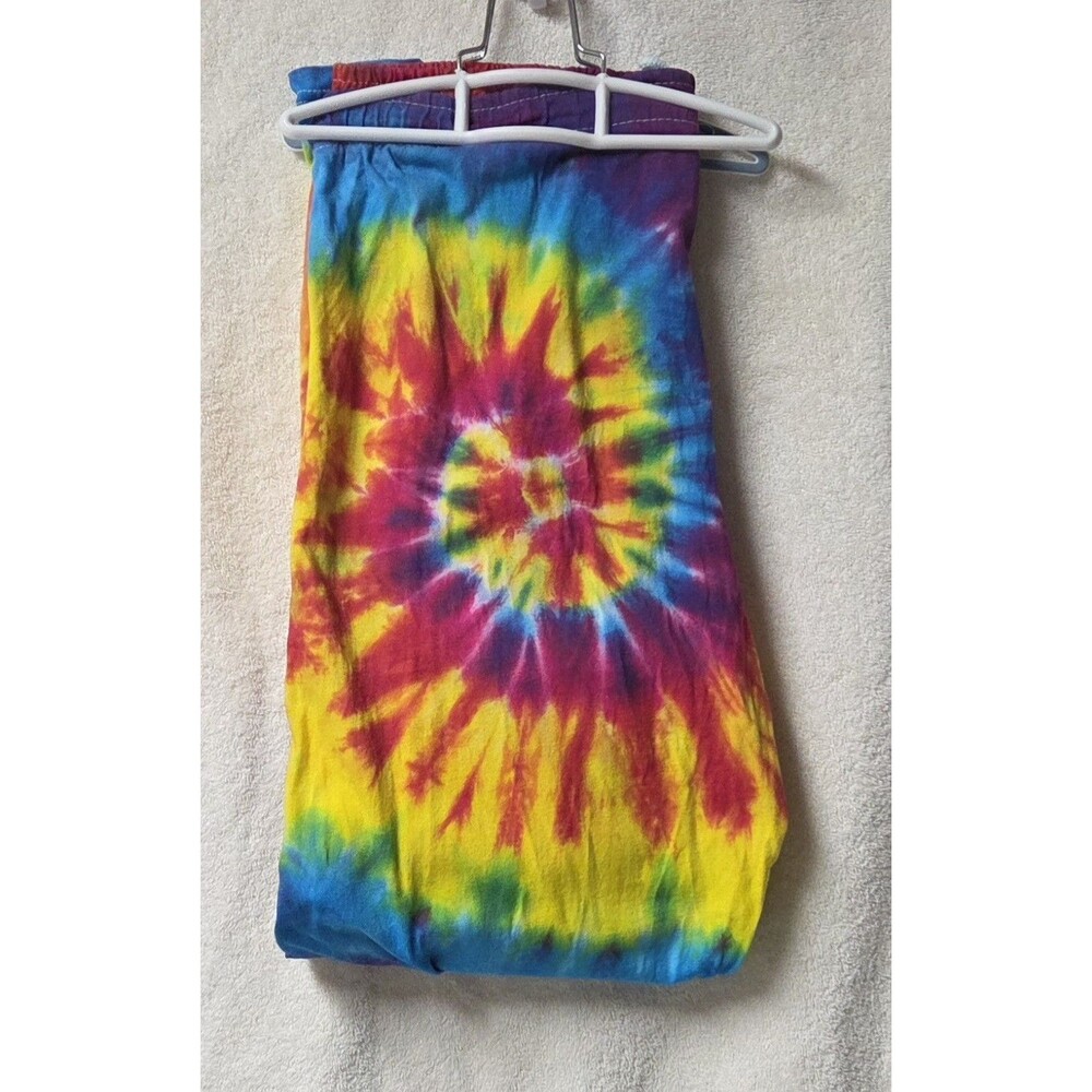 Boxercraft Tie Dye Lounge Pants Women Medium Rainbow Swirl Pajama Cotton USA